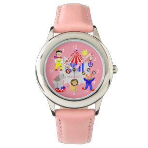 Montre Tente Cirque Cartoon Clowns & Animaux Personnalisé