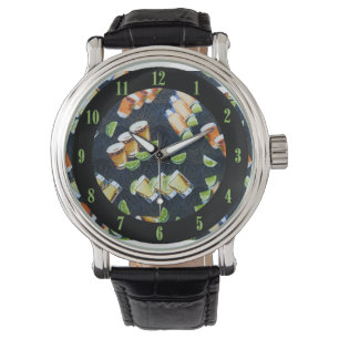 Montre Tequila Shots et Lime Wedges Wrist Watch