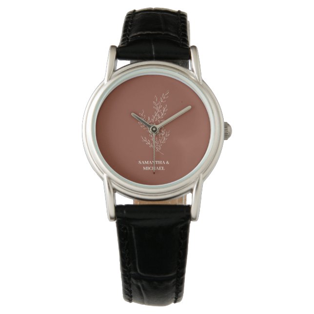 Montre Terracotta Ivory Beige Ivy Flower Tendances Mariag (devant)