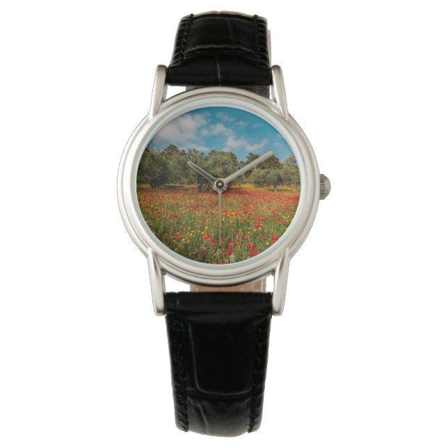 Montre terrain fleuri et arboré (devant)