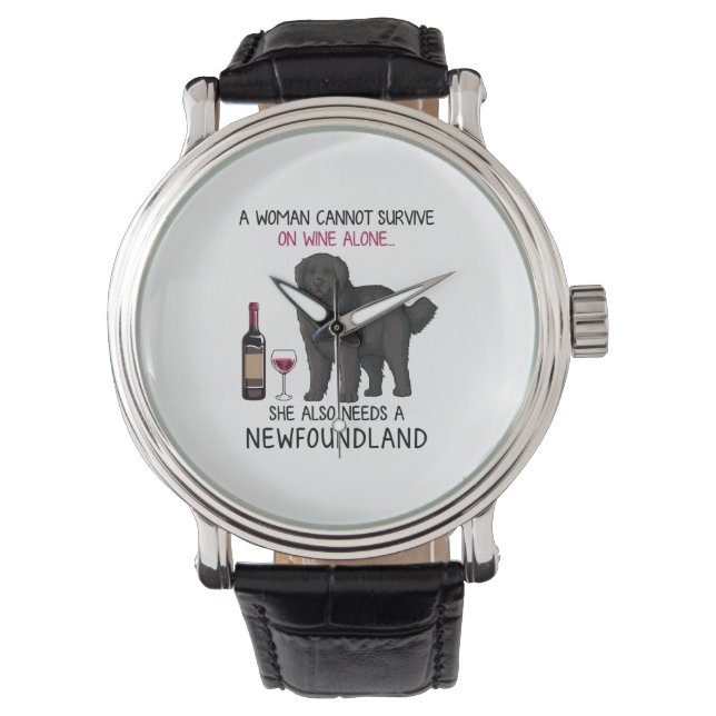 Montre Terre-Neuve et le vin Drôle chien (devant)