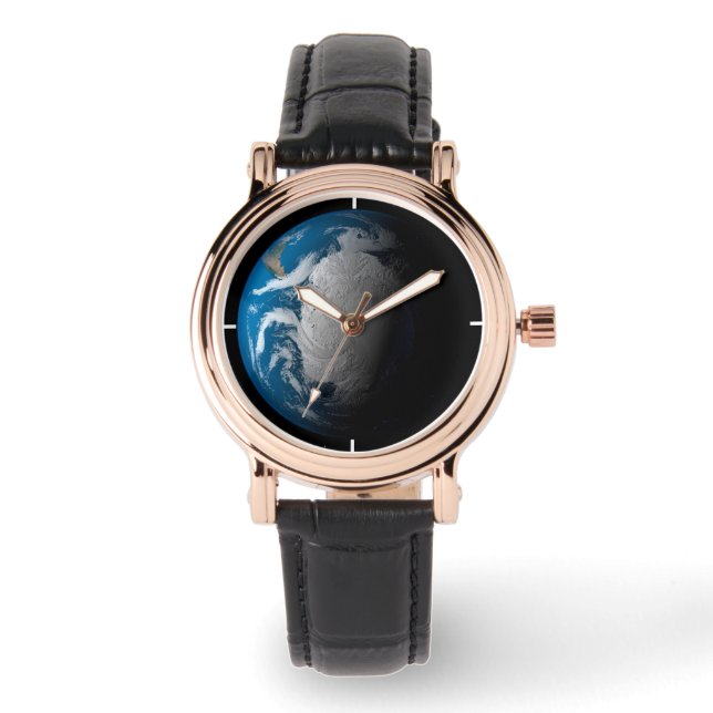 Montre Terre Pleine Montrant Des Nuages Simulés Sur L'Ant (Recto)