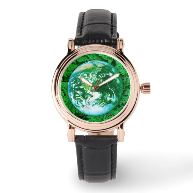 Montre Terre verte - conscience écologique (Recto)