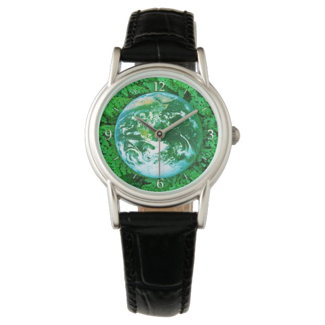Montre Terre verte - conscience écologique (devant)