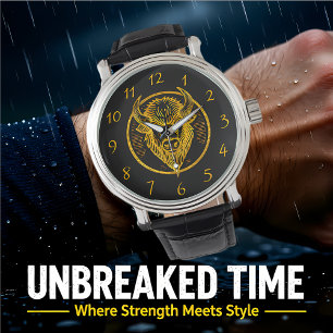 Montre Tête de bison gravée en conception circulaire