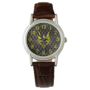 Montre Tête de dragon blanc chic et Scales de dragon Brow