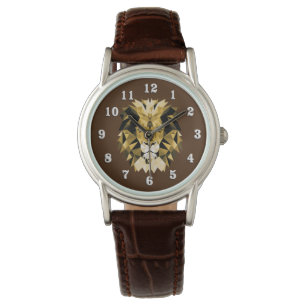 Montre Tête de lion avec les nombres blancs
