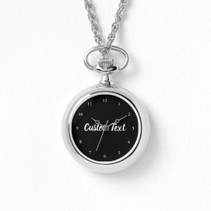 Montre Texte cursif simple en noir et blanc