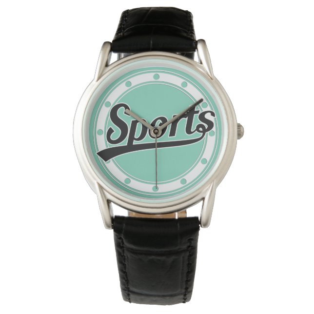 Montre Texte Design : SPORTS black + your own text & idea (devant)
