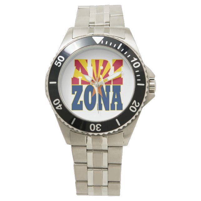 Montre Texte du drapeau de l'état de l'Arizona (devant)