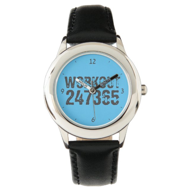 Montre Texte usé et rayé Workout 247365 bleu (devant)
