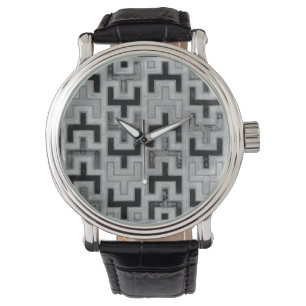 Montre Textile africain en tissu boueux avec Motifs géom