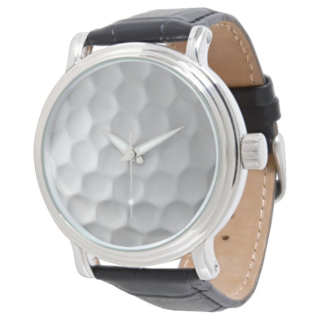 Montre Texture de balle de golf blanche et alvéolée (Incliné)