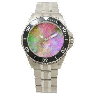 Montre Texture de verre opale colorée