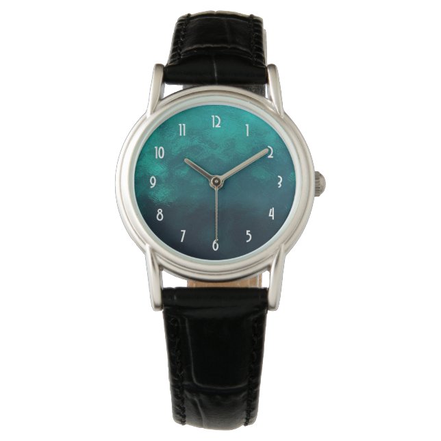 Montre Texture verte en verre dépoli (devant)