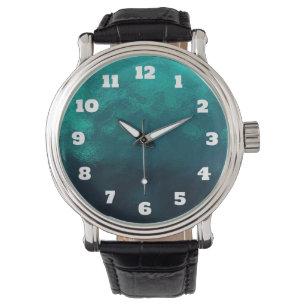 Montre Texture verte en verre dépoli