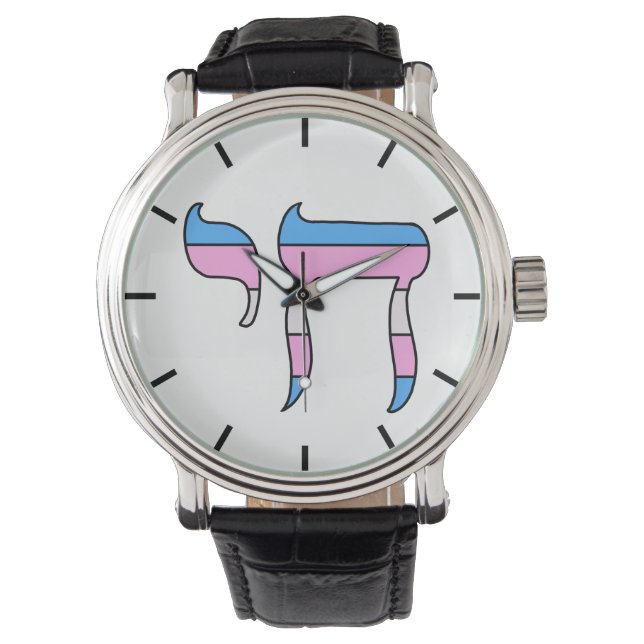 Montre Thé du drapeau de fierté trans (devant)