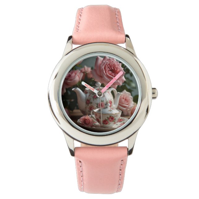 Montre Thé Rose de chou rose (devant)