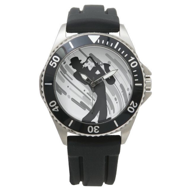 Montre Thème de musicien de jazz cool Masculine masculine (devant)