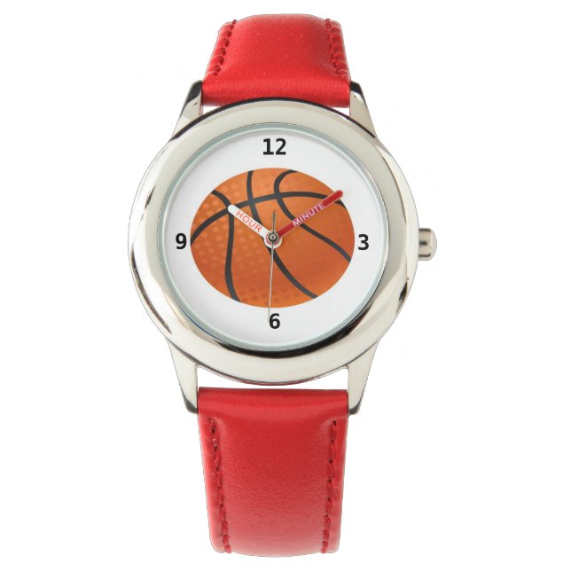 Montre Thème sportif inspiré du basket-ball (devant)