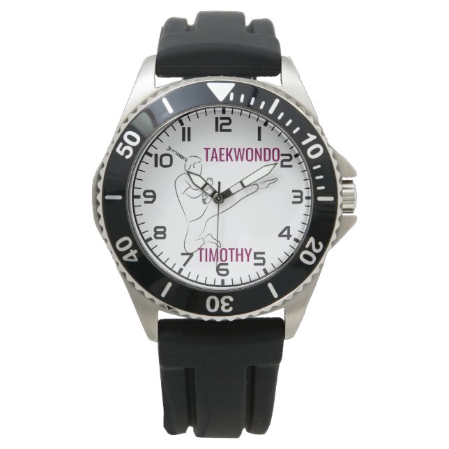 Montre thème TAEKWONDO personnalisé (devant)
