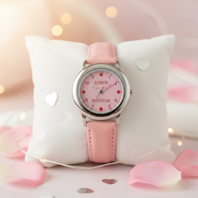 Montre Thèmes de la Saint-Valentin pour filles Nom et Dat (Créateur téléchargé)