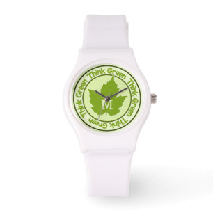Montre THINK GREEN, monogramme personnalisé