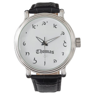 Montre Thomas Time - Numéros de script hébraïque