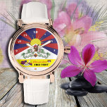 Montre Tibet - Carte du Tibet, Coeur / Tibet libre<br><div class="desc">Voir : Montre unique du drapeau tibétain avec carte du Tibet et texte "Suivez votre coeur - Tibet libre" (personnaliser) - aimez mon pays,  voyage,  patriotes,  méditation,  yoga / bouddhisme tibétain</div>