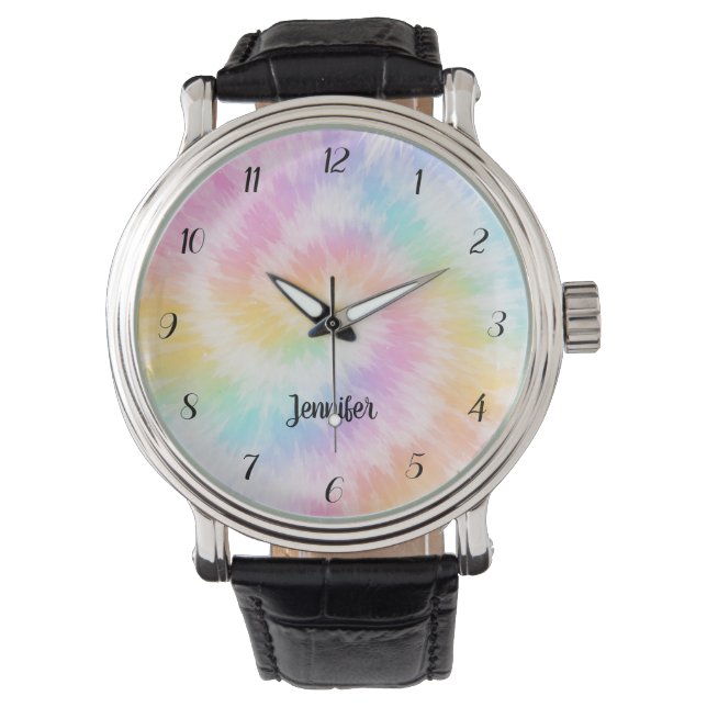 Montre Tie-Dye Rose Pâle Girly Chic                     (devant)