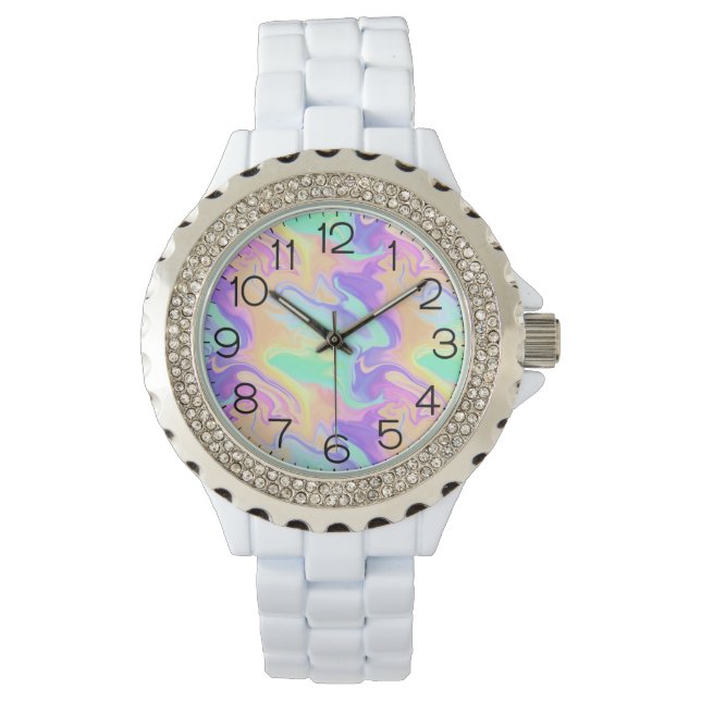 Montre Tie Dye Swirl Marbre Retro Super (devant)
