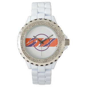 Montre Tiger Bande Motif Design Watch violet orange