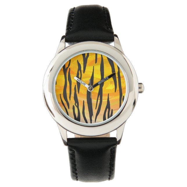 Montre Tiger noir et orange (devant)