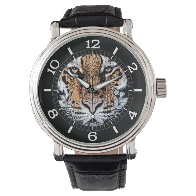 Montre Tiger rayures Portrait dans Graphic Press Style Di (devant)