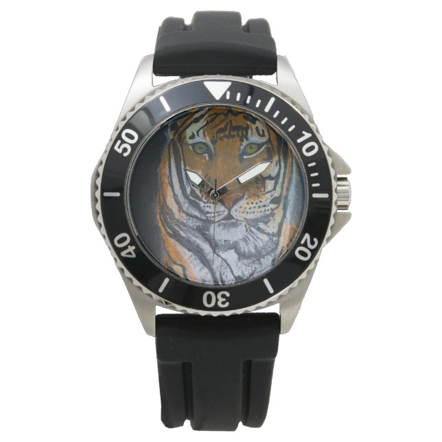 MONTRE TIGER WATCH DESIGN DE L'ARTISTE PAULA REILLY (devant)