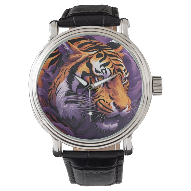 Montre Tigre en violet (devant)