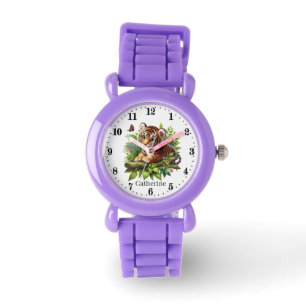 Montre tigre fille mignonne ajouter nom