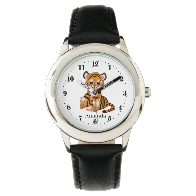 Montre tigre mignon ajouter nom animal jungle (devant)