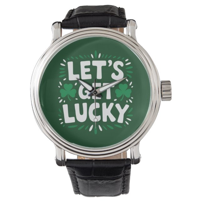 Montre Tirons la Chance Trèfle Drôle de la Saint-Patrick (devant)