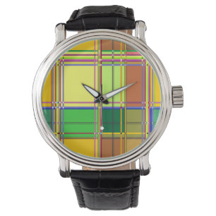 Montre Tissu coloré des Caraïbes Madras Tartan