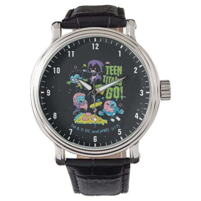 Montre Titans Ados, allez ! | Gnarly 90's Pizza Graphic (devant)