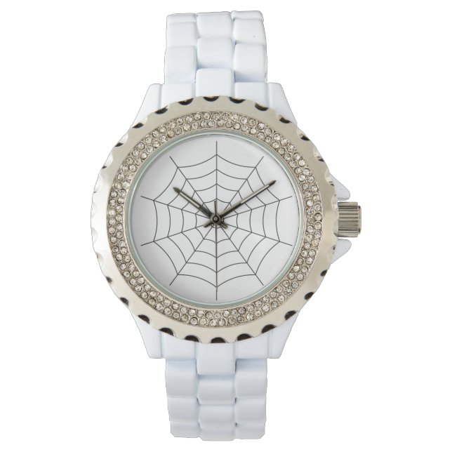 Montre Toile d'Araignée Blanche Moderne - Céramiqu (devant)