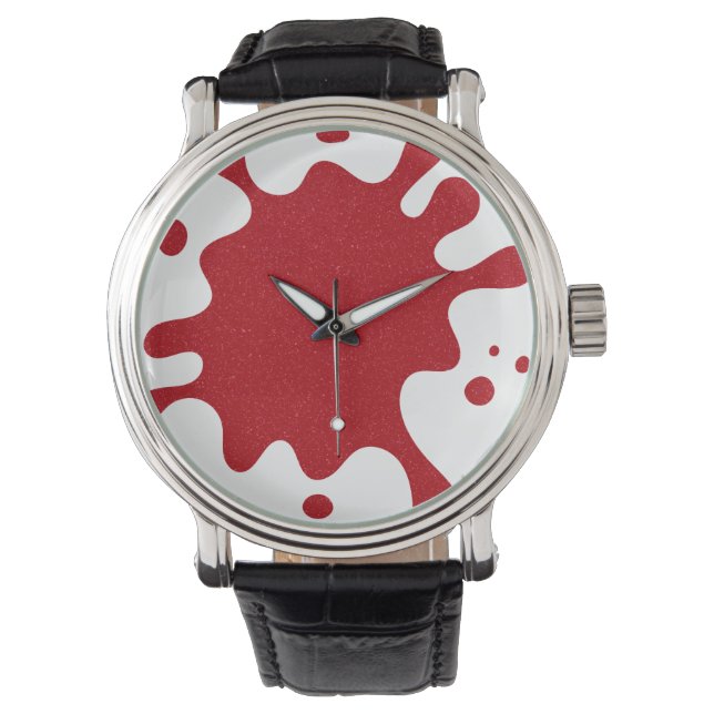 Montre Tomato Red Splash on White Custom Watch (devant)