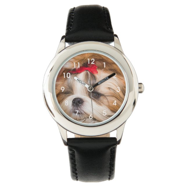 Montre Ton chien de chiot photo horloge visage (devant)