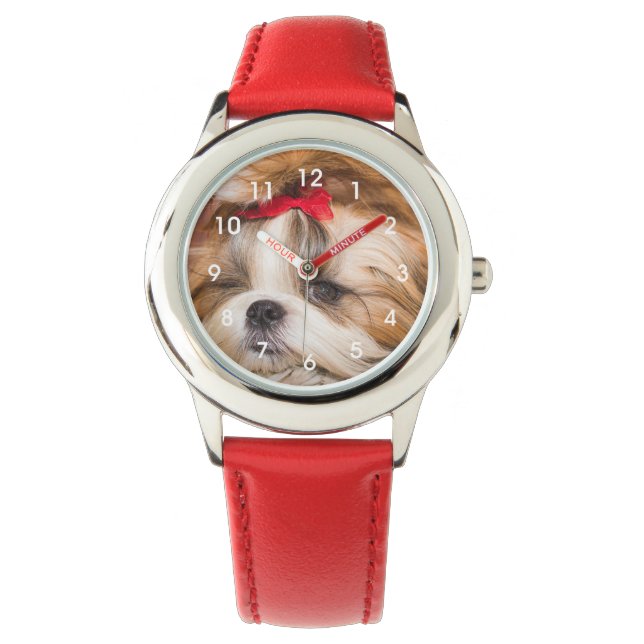 Montre Ton chien de chiot photo horloge visage (devant)