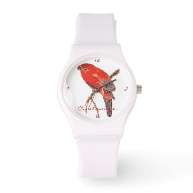 Montre Tonnerre de perroquet rouge tropical (Recto)