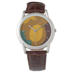 Montre Tons Terre formes organiques abstrait arrière - pl