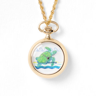 Montre Tortue bleue et verte