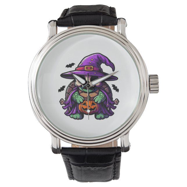 Montre Tortue de Halloween Chapeau de Sorcière Costume Ef (devant)