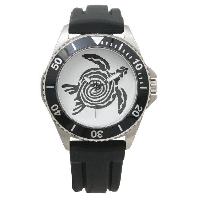 MONTRE TORTUE. TORTUE DÉCORATIVE NOIRE (devant)